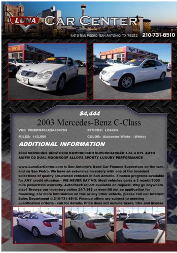 ***2003 Mercedes-Benz C-Class 143000 miles 4-Cylinder