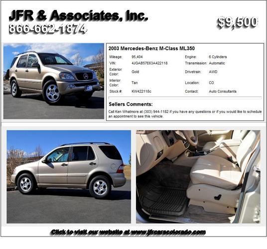 2003 Mercedes-Benz M-Class ML350 - Priced to Move