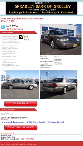 2003 mercury grand marquis ls ultimate r65040a automatic