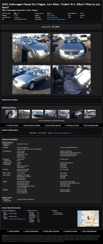 2003 Volkswagen Passat Glx Wagon Low Miles Trades? Rv's Bikes? What To You Have?