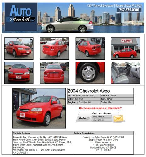 2004 Chevrolet Aveo - 4-Cylinder Red? ¸¸.?*´¨`*?.¸¸ ?