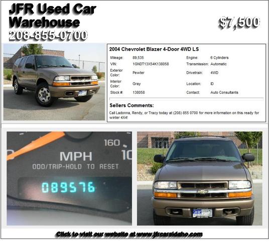2004 Chevrolet Blazer 4-Door 4WD LS - Buy Me