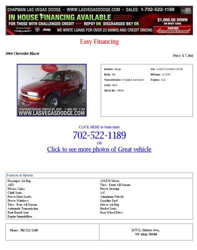 - - 2004 Chevrolet Blazer ! Red Great condition - -