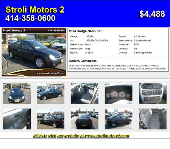 2004 Dodge Neon SXT - Your Search Stops Here