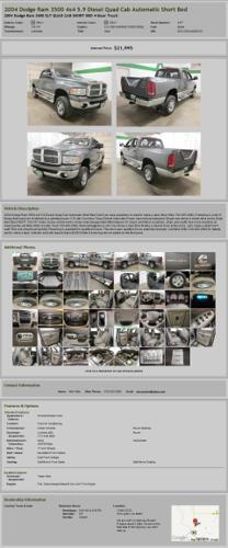 2004 Dodge Ram 3500 4X4 5.9 Diesel Quad Cab Automatic Short Bed