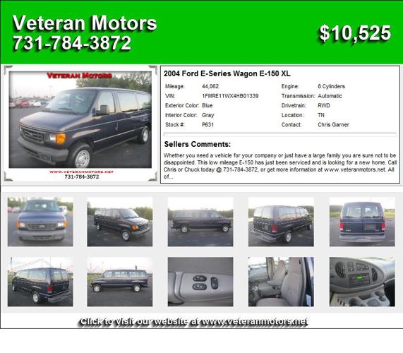 2004 Ford E-Series Wagon E-150 XL - Your Search Stops Here