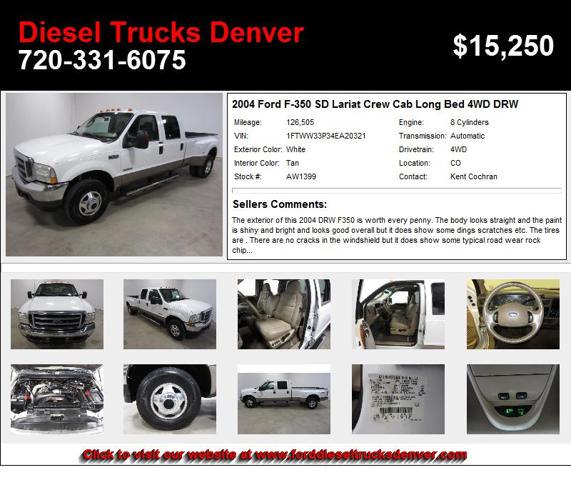 2004 Ford F-350 SD Lariat Crew Cab Long Bed 4WD DRW - This is the one you have been looking for