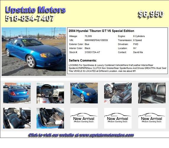 2004 Hyundai Tiburon GT V6 Special Edition - used cars in 12944