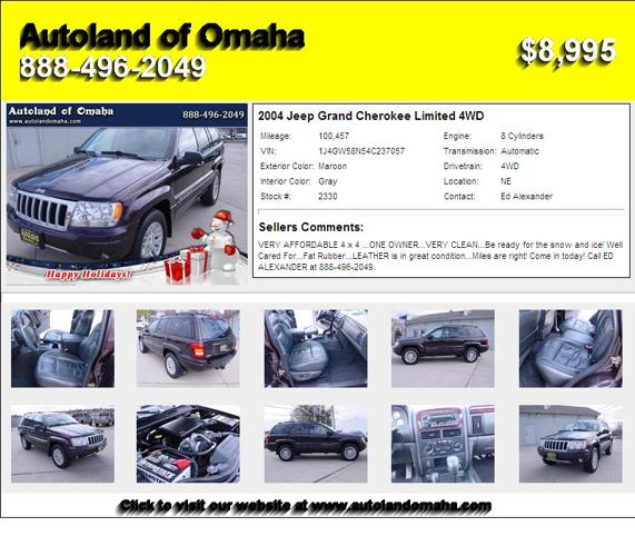 2004 Jeep Grand Cherokee Limited 4WD - Call Now