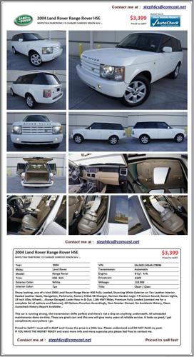 #### 2004 Land Rover Range Rover HSE ####
