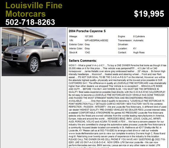 2004 Porsche Cayenne S - No Need to continue Shopping