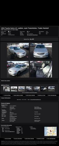 2004 Toyota Camry Le Leather Auto Transmission Trades Wanted!