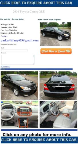 %%%2004 Toyota Camry XLE%%%