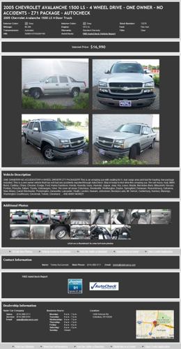 2005 Chevrolet Avalanche 1500 Ls - 4 Wheel Drive - One Owner - No Accidents - Z71 Package - Autoche