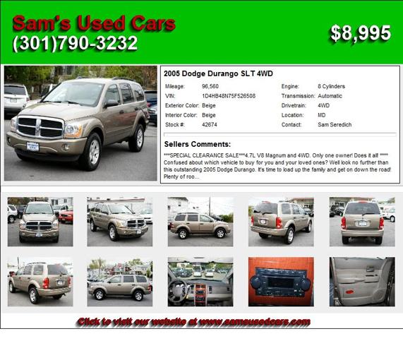 2005 Dodge Durango SLT 4WD - Buy Me