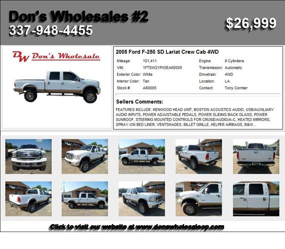 2005 Ford F-250 SD Lariat Crew Cab 4WD - Ready for a new Home