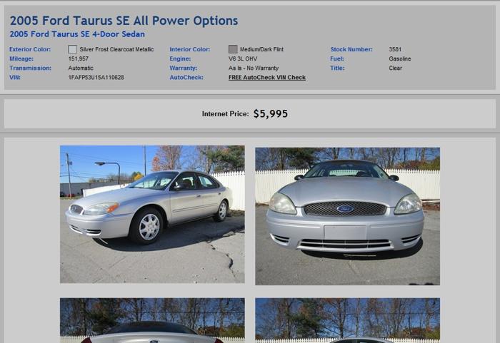 2005 Ford Taurus Se All Power Options All Credit Types Accepted