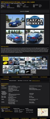2005 Honda Accord Lx 2D Coupe 1-Owner Auto Loaded