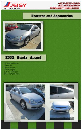 2005 Honda Accord No credit Check Required Guaranteed Approval!!!