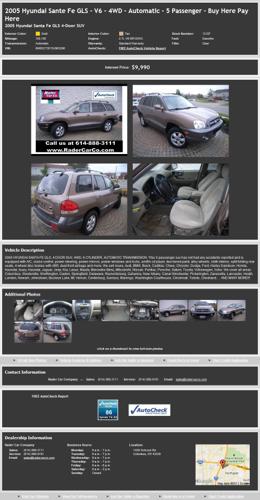 2005 Hyundai Sante Fe Gls - V6 - 4WD - Automatic - 5 Passenger - Buy Here Pay Here