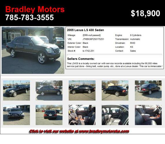 2005 Lexus LS 430 Sedan - This is the one you have been looking for