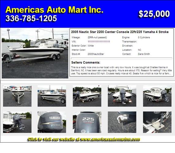 2005 Nautic Star 2200 Center Console 22ft/225 Yamaha 4 Stroke - Look No More
