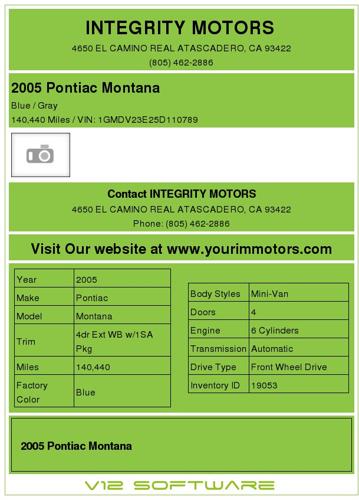 2005 Pontiac Montana