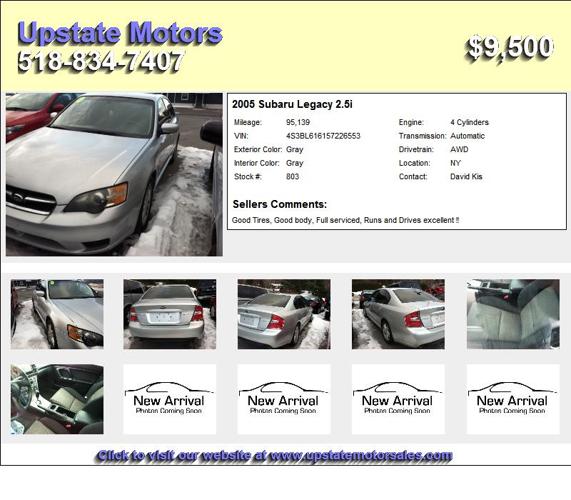 2005 Subaru Legacy 2.5i - Dependable Cars For Sale
