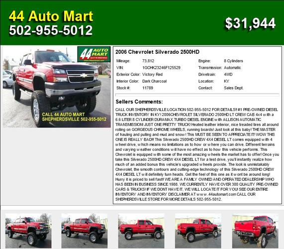 2006 Chevrolet Silverado 2500HD - Call to Schedule your Test Drive