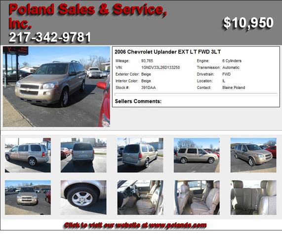 2006 Chevrolet Uplander EXT LT FWD 3LT