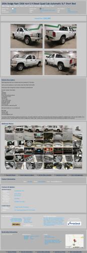 2006 Dodge Ram 2500 4X4 5.9 Diesel Quad Cab Automatic Slt Short Bed