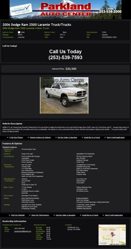 2006 Dodge Ram 2500 Laramie Truck/Trucks Huge Discounts