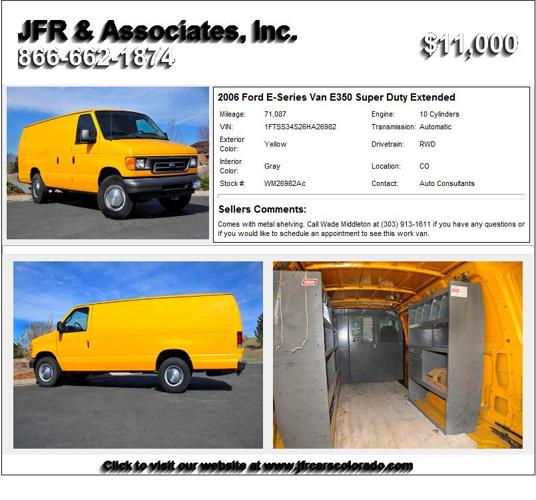 2006 Ford E-Series Van E350 Super Duty Extended - Call Now