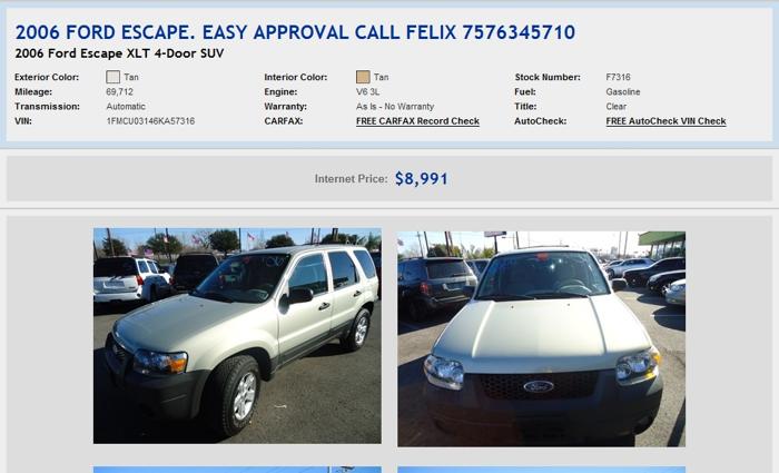 2006 Ford Escape. Easy Approval Call Felix 7576345710