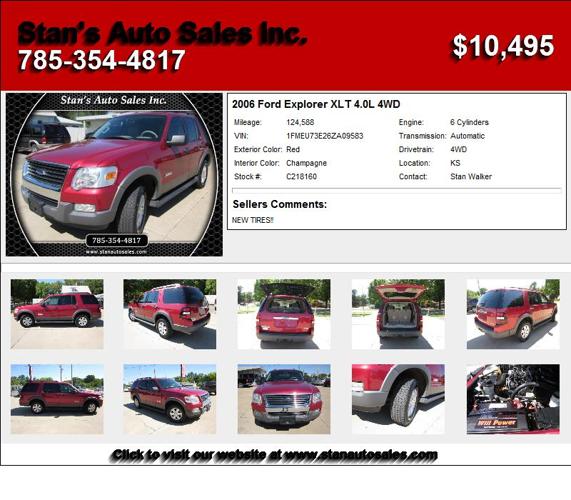 2006 Ford Explorer XLT 4.0L 4WD - Call to Schedule your Test Drive