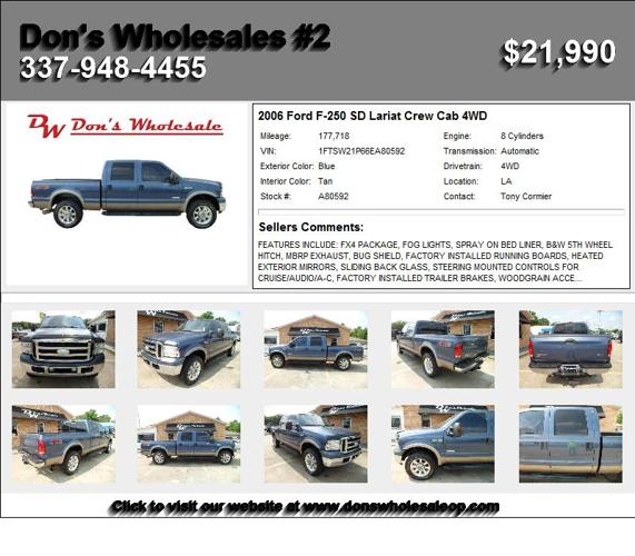2006 Ford F-250 SD Lariat Crew Cab 4WD - Take me Home