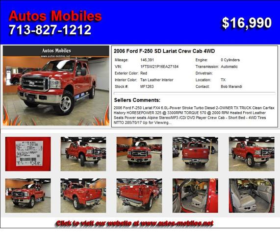 2006 Ford F-250 SD Lariat Crew Cab 4WD - Your Search is Over