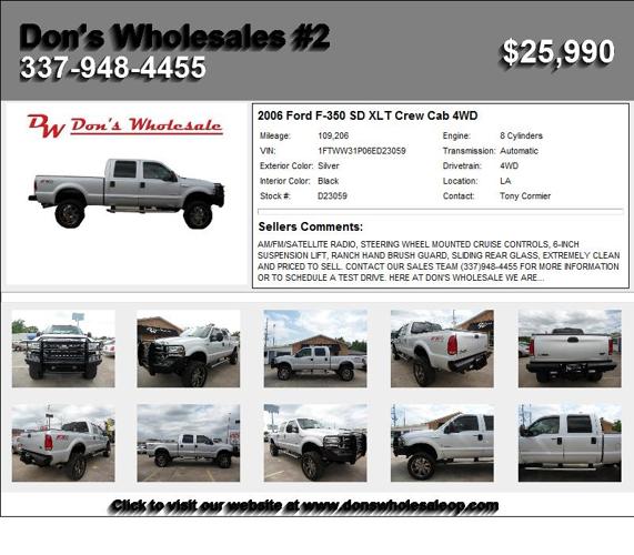 2006 Ford F-350 SD XLT Crew Cab 4WD - This is the one you have been looking for