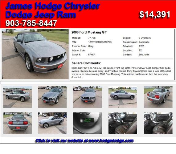 2006 Ford Mustang GT - Call to Schedule your Test Drive