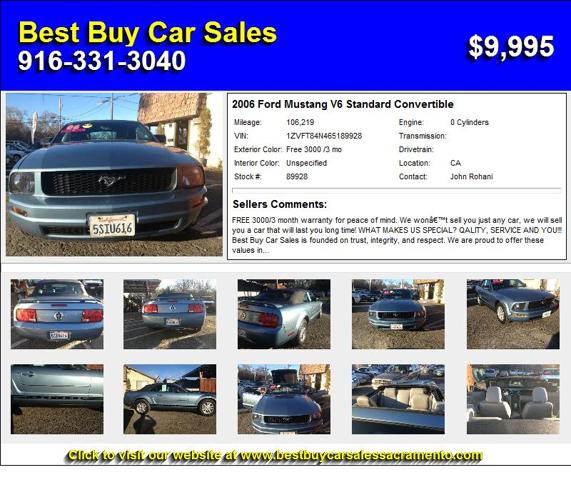 2006 Ford Mustang V6 Standard Convertible - No Need to continue Shopping