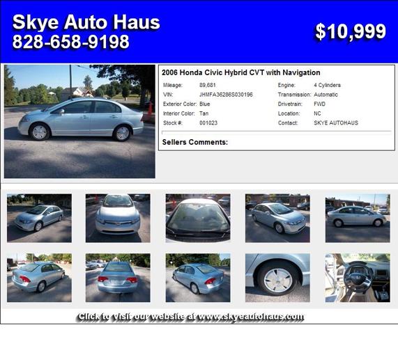 2006 Honda Civic Hybrid CVT with Navigation - Priced to Move