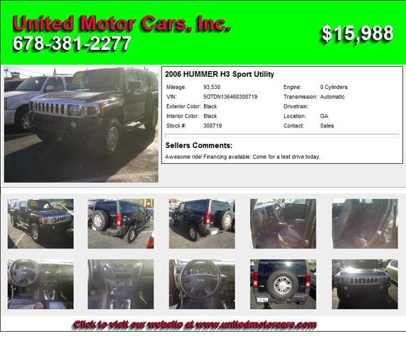 2006 HUMMER H3 Sport Utility - Priced to Sell