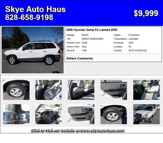 2006 Hyundai Santa Fe Limited 4WD - Used Cars 28787