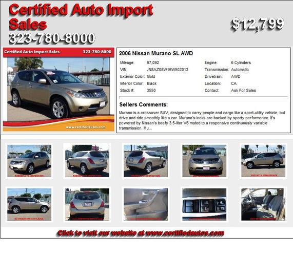2006 Nissan Murano SL AWD - This is the one you have been looking for