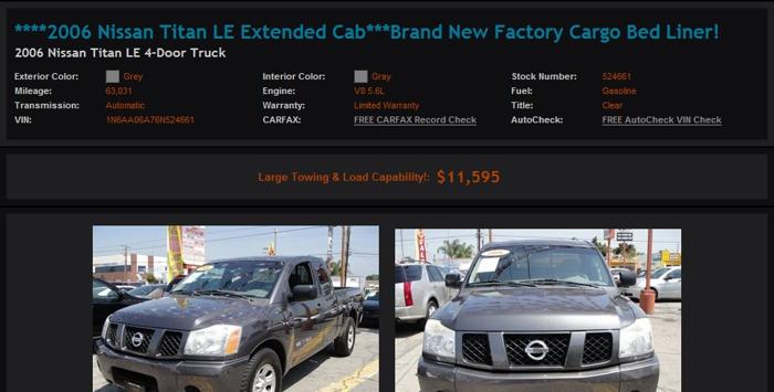 ****2006 Nissan Titan Le Extended Cab***Brand New Factory Cargo Bed Liner!
