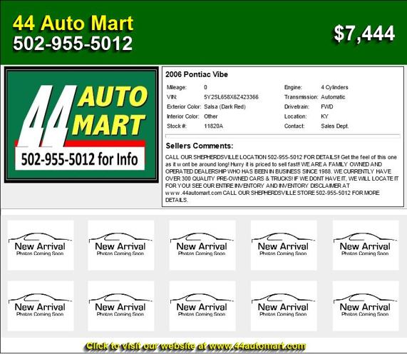 2006 Pontiac Vibe - Priced to Move