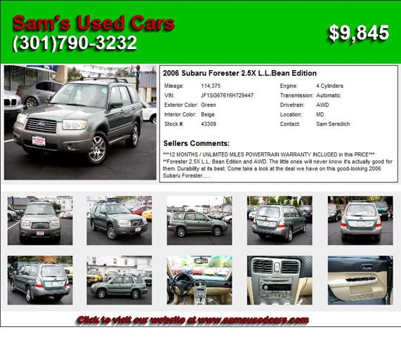 2006 Subaru Forester 2.5X L.L.Bean Edition - Used Cars Priced Right