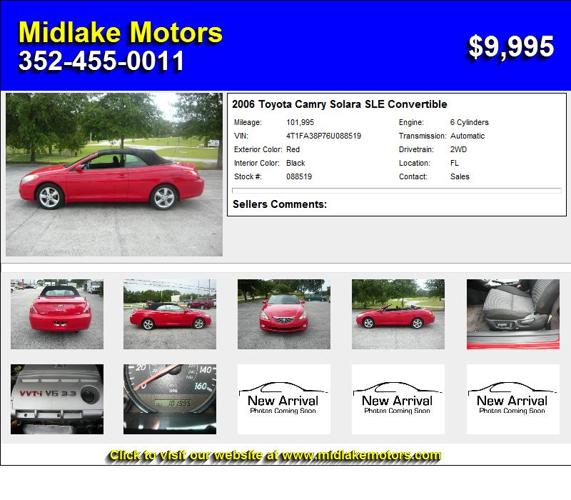 2006 Toyota Camry Solara SLE Convertible - Stop Looking and Buy Me