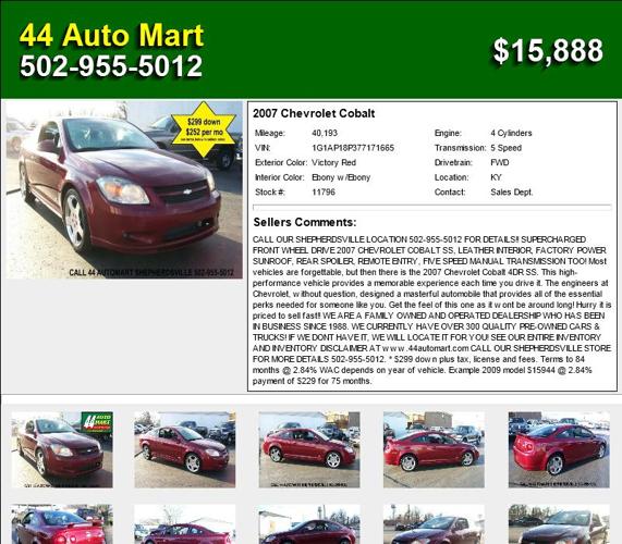 2007 Chevrolet Cobalt - New Owner Needed