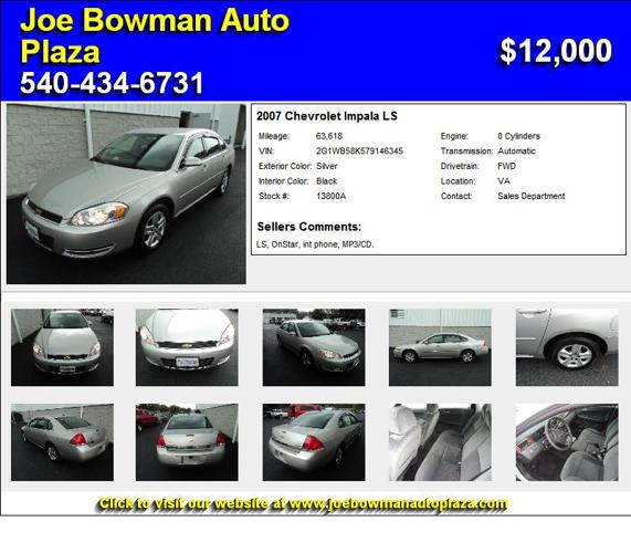 2007 Chevrolet Impala LS - You will be Satisfied